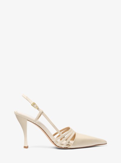 Haisley Leather Slingback Pump in LT CREAM | Michael Kors