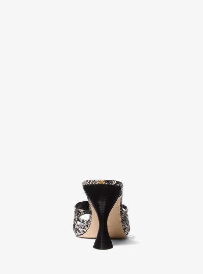 Haisley Snake Embossed Leather Sandal in NATURAL | Michael Kors