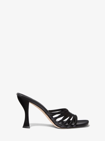 Haisley Leather Sandal in BLACK | Michael Kors