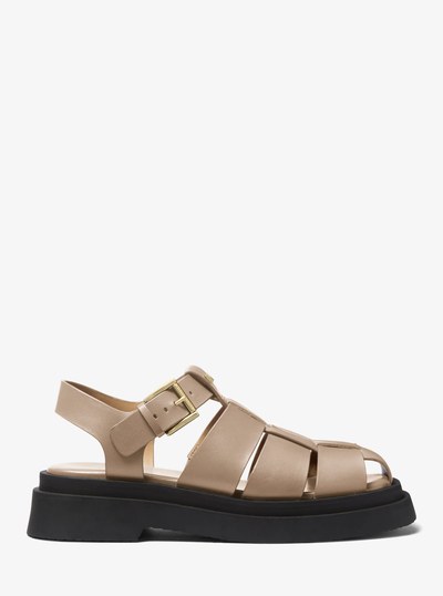 Indy Fisherman Leather Sandal in BIRCH | Michael Kors