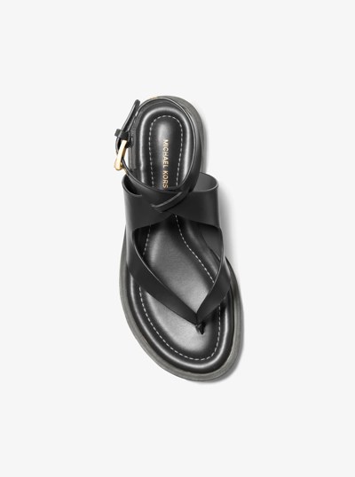 Irene Leather Wrap Sandal in BLACK | Michael Kors