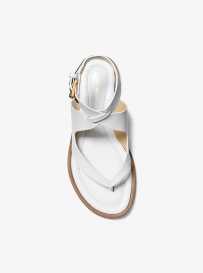 Irene Leather Wrap Sandal in OPTIC WHITE | Michael Kors