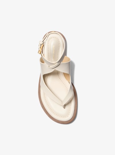 Irene Leather Wrap Sandal in LT CREAM | Michael Kors