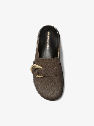 Jaden Signature Logo Clog in BLK/BROWN | Michael Kors