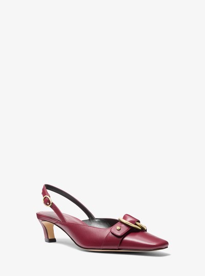 Jaden Leather Slingback Kitten Pump in MULBERRY | Michael Kors