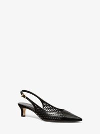 Amara Laser-Cut Leather Slingback Pump