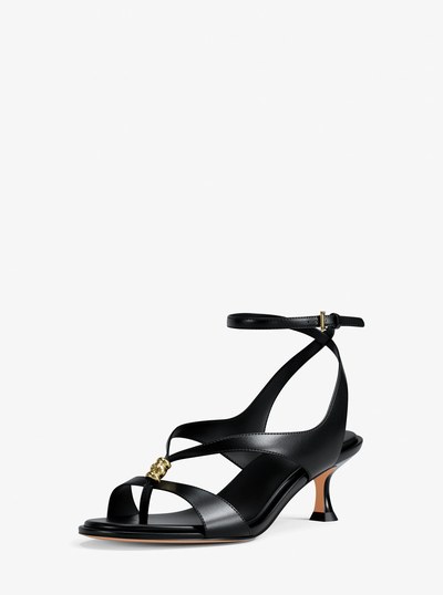 Cherie Leather Sandal in BLACK | Michael Kors