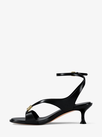 Cherie Leather Sandal in BLACK | Michael Kors
