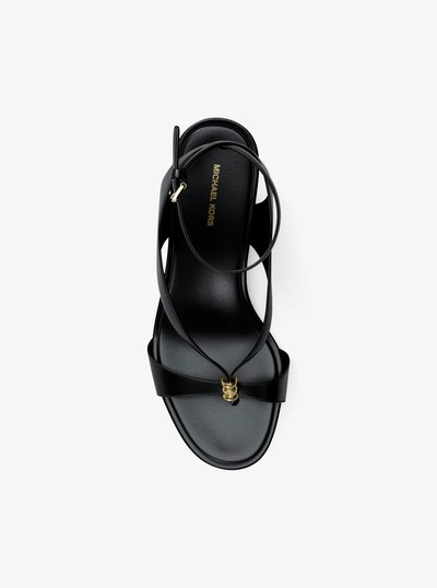 Cherie Leather Sandal in BLACK | Michael Kors