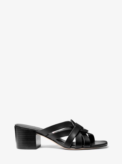 Erika Leather Sandal in BLACK | Michael Kors