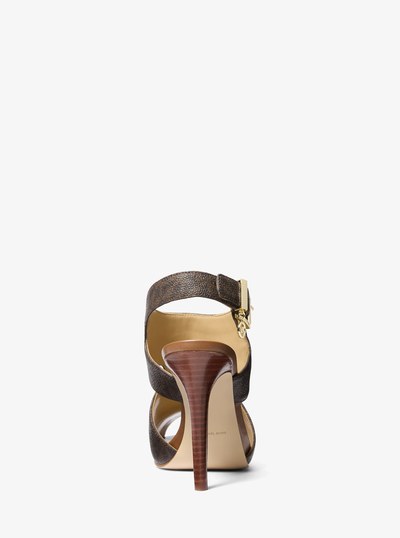 Harper Signature Logo Sandal in BROWN | Michael Kors