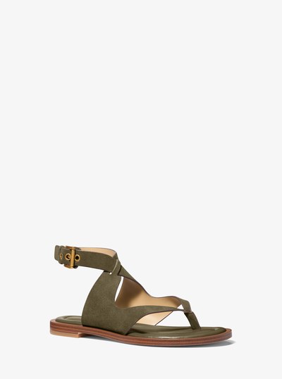 Irene Leather Thong Sandal in LODEN | Michael Kors