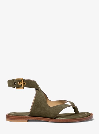 Irene Leather Thong Sandal in LODEN | Michael Kors