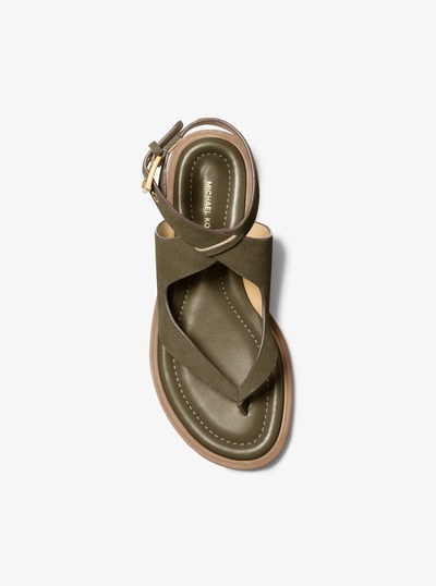 Irene Leather Thong Sandal in LODEN | Michael Kors