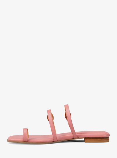 Kya Leather Flat Sandal in PRIMROSE | Michael Kors