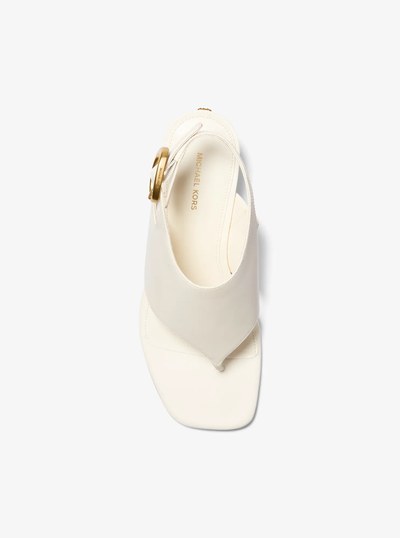 Kya Flex Leather Thong Sandal in EGGSHELL | Michael Kors