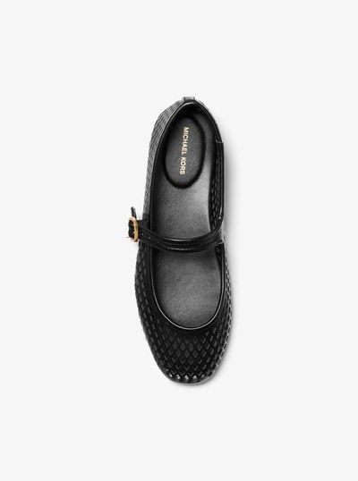 Nellie Flex Laser-Cut Leather Flat in BLACK | Michael Kors