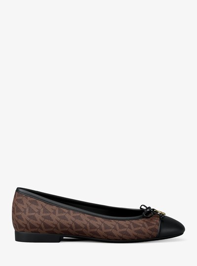 Piper Flex Signature Logo Ballet Flat in BROWN | Michael Kors