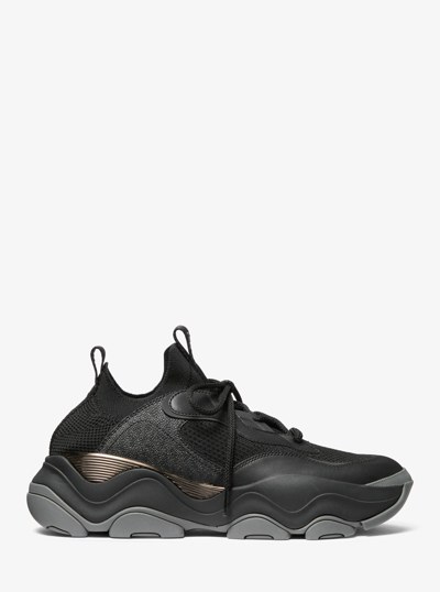 Atlas Mixed-Media Trainer in BLACK | Michael Kors