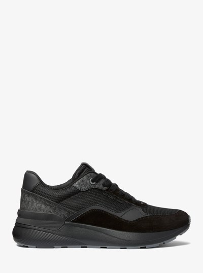 Trevor Mixed-Media Trainer in BLACK | Michael Kors