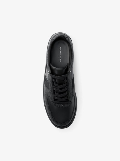 Brady Signature Logo and Leather Sneaker in BLACK/BLACK | Michael Kors
