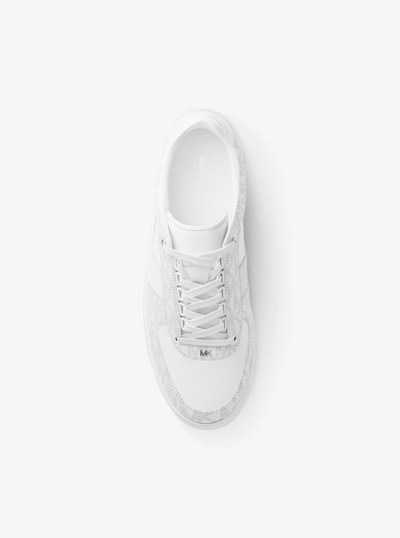 Brady Signature Logo and Leather Sneaker in BRIGHT WHT | Michael Kors