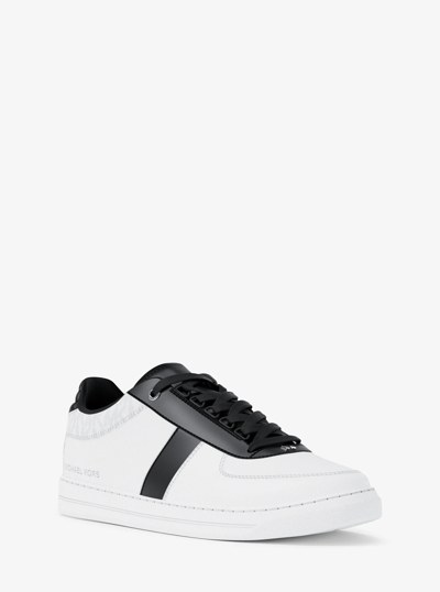 Brady Signature Logo and Leather Sneaker in BLACK | Michael Kors
