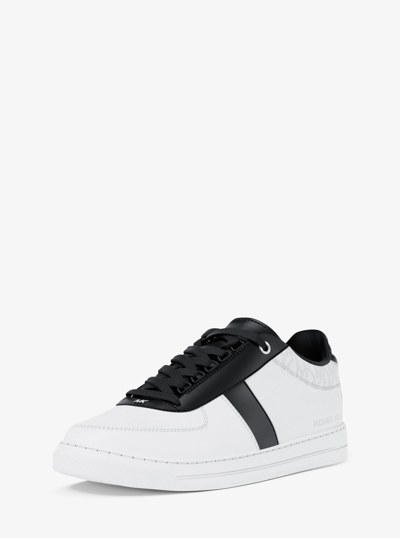 Brady Signature Logo and Leather Sneaker in BLACK | Michael Kors