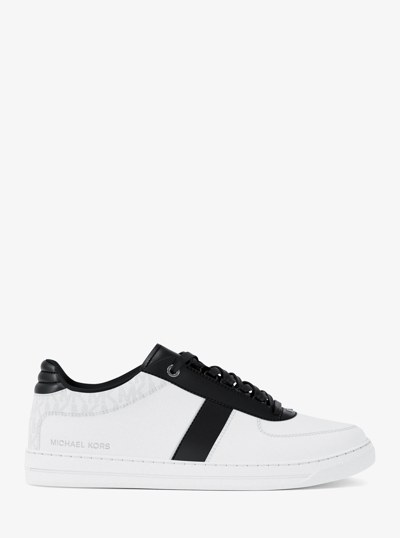 Brady Signature Logo and Leather Sneaker in BLACK | Michael Kors