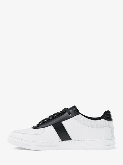 Brady Signature Logo and Leather Sneaker in BLACK | Michael Kors