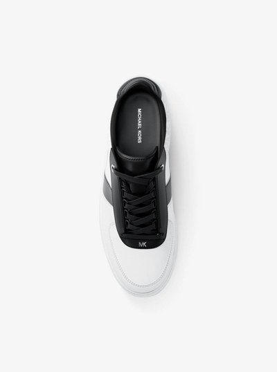 Brady Signature Logo and Leather Sneaker in BLACK | Michael Kors