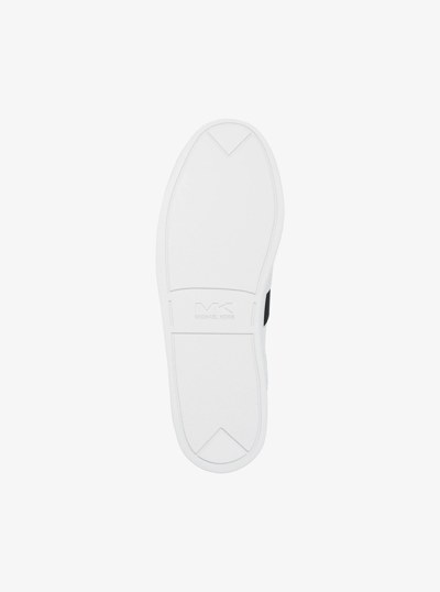 Brady Signature Logo and Leather Sneaker in BLACK | Michael Kors