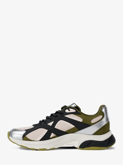 Leo Mixed-Media Trainer in PSTACHIO MLT | Michael Kors