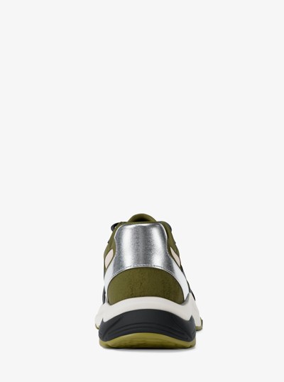 Leo Mixed-Media Trainer in PSTACHIO MLT | Michael Kors
