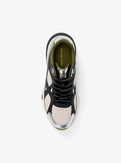 Leo Mixed-Media Trainer in PSTACHIO MLT | Michael Kors