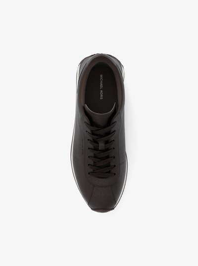 Rhodes Signature Logo and Leather Trainer in CHOCOLATE | Michael Kors