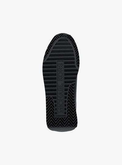 Rhodes Signature Logo and Leather Trainer in BLACK/BLACK | Michael Kors