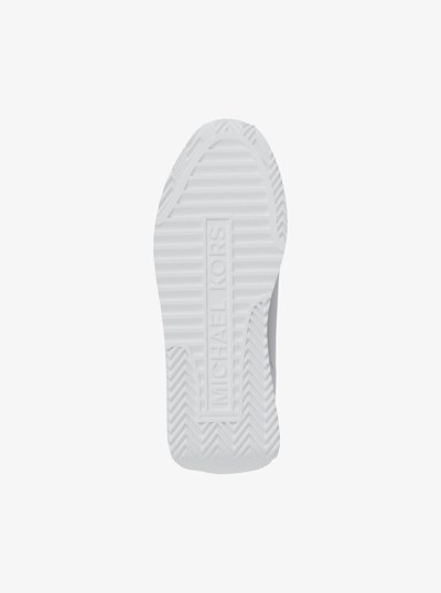 Rhodes Leather and Corded Twill Trainer in BRIGHT WHT | Michael Kors