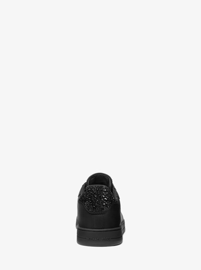 Keating Embellished Leather Sneaker in BLACK | Michael Kors
