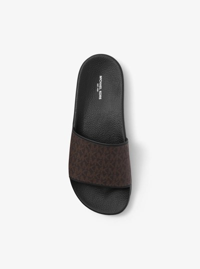 Sandale &agrave; enfiler Jake &agrave; logo in BRUN/NOIR | Michael Kors