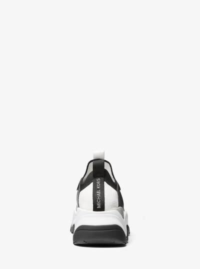 Atlas Stretch Knit and Leather Trainer in BLACK COMBO | Michael Kors