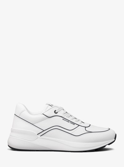 Trevor Leather and Mesh Trainer in NAVY/WHITE | Michael Kors
