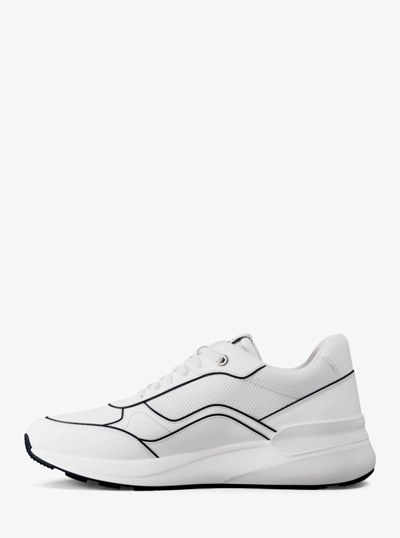 Trevor Leather and Mesh Trainer in NAVY/WHITE | Michael Kors