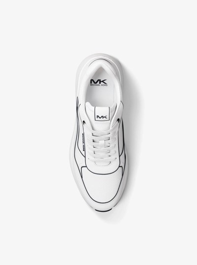 Trevor Leather and Mesh Trainer in NAVY/WHITE | Michael Kors