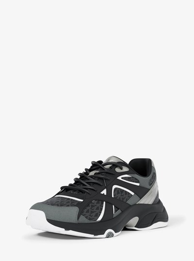 Leo Mixed-Media Trainer in BLACK | Michael Kors