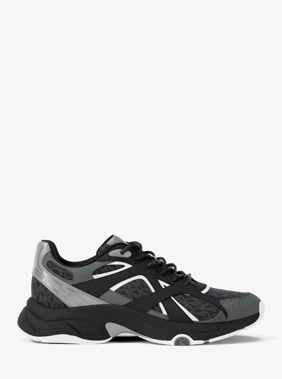 Leo Mixed-Media Trainer in BLACK | Michael Kors