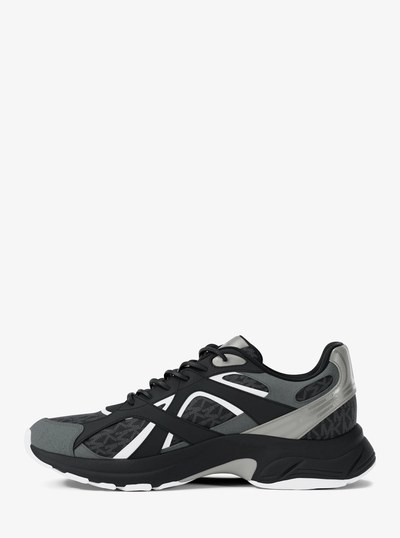 Leo Mixed-Media Trainer in BLACK | Michael Kors