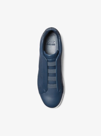 Keating Leather Slip-On Sneaker in NAVY | Michael Kors