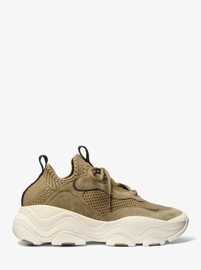 Atlas Stretch Knit Trainer in SAFARI GREEN | Michael Kors