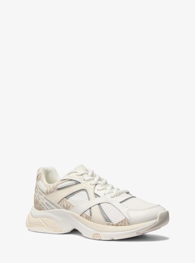 Leo Mixed-Media Trainer in VANILLA COMBO | Michael Kors